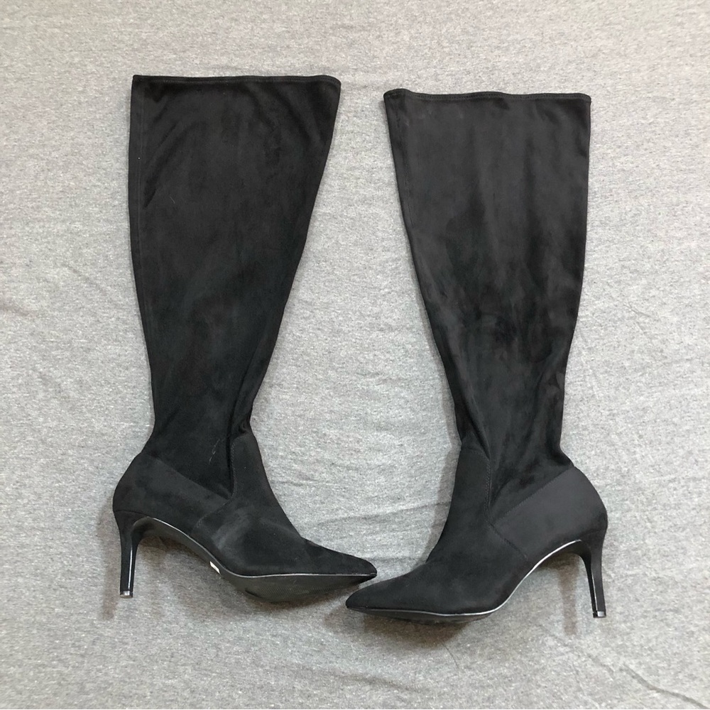 Torrid Black Over the Knee Stiletto Stretch Faux Suede Boots - 12W